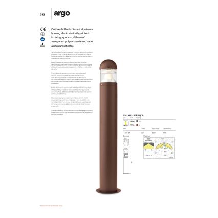 Redo 9946 - Spoljašnja lampa ARGO 1xE27/42W/230V IP54 braon