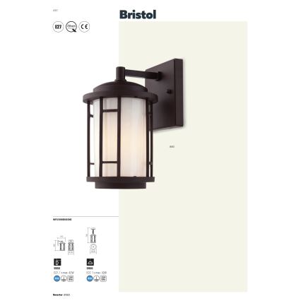 Redo 9956 - Spoljašnji luster na lancu BRISTOL 1xE27/42W/230V IP23