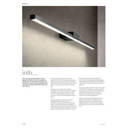 Redo01-3270 - LED osvetljenje za kupatilsko ogledalo ASTON LED/12W/230V 60 cm CRI 90 IP44 crna