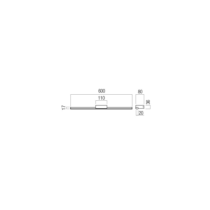 Redo01-3270 - LED osvetljenje za kupatilsko ogledalo ASTON LED/12W/230V 60 cm CRI 90 IP44 crna