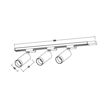 Reflektor za šinski sistem MICA 3xGU10/10W/230V bela/mat hrom