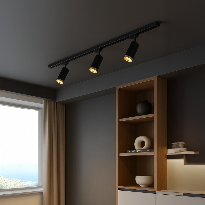 Reflektor za šinski sistem MICA 3xGU10/10W/230V crna/zlatna