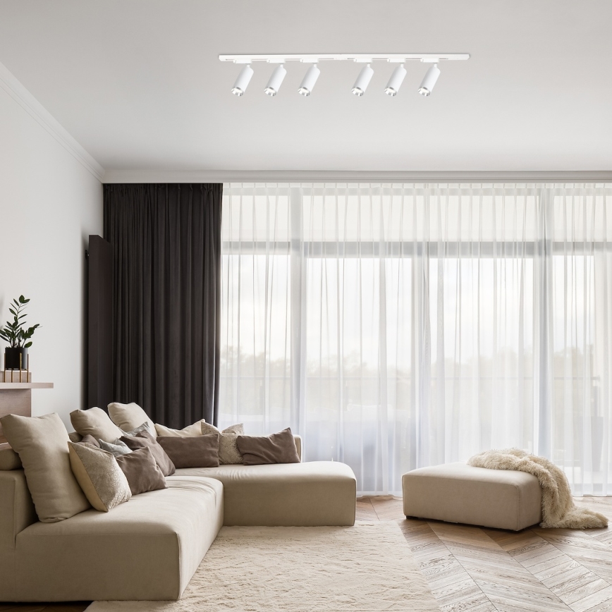 Reflektor za šinski sistem MICA 6xGU10/10W/230V bela/mat hrom