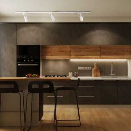 Reflektorsko svetlo za šinski sistem PARIS 3xGU10/10W/230V + 1 m šina, bela