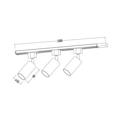 Reflektor za šinski sistem TIGER 3xGU10/10W/230V, bela