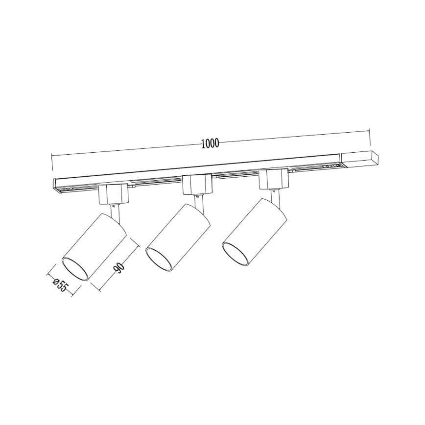 Reflektor za šinski sistem TIGER 3xGU10/10W/230V, bela