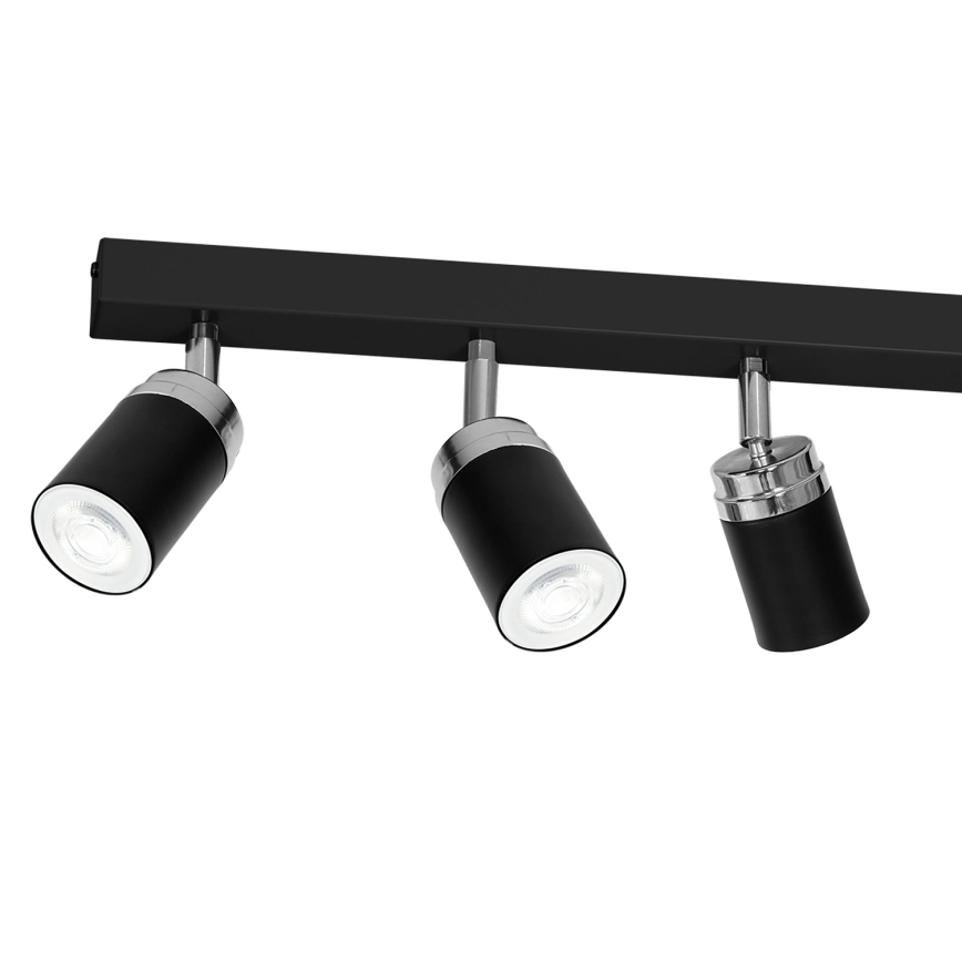 Stropno spot svetlo RENO 6xGU10/60W/230V crna/sjajni hrom