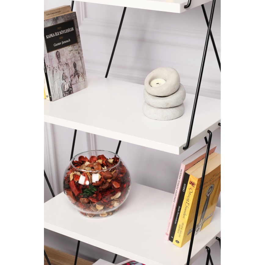 Regal BALABAN 165x48 cm, bela/crna