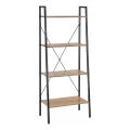 Regal za knjige NARVIK 148x60 cm crni/hrast sonoma