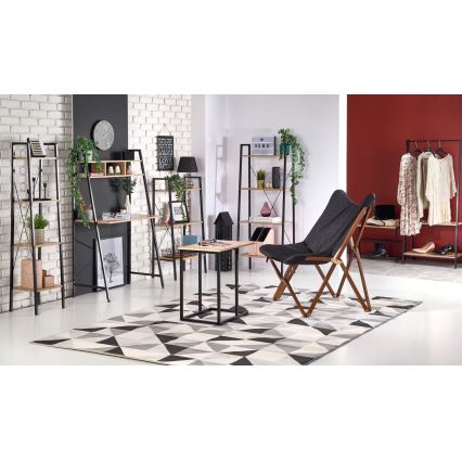 Regal za knjige NARVIK 148x60 cm crni/hrast sonoma