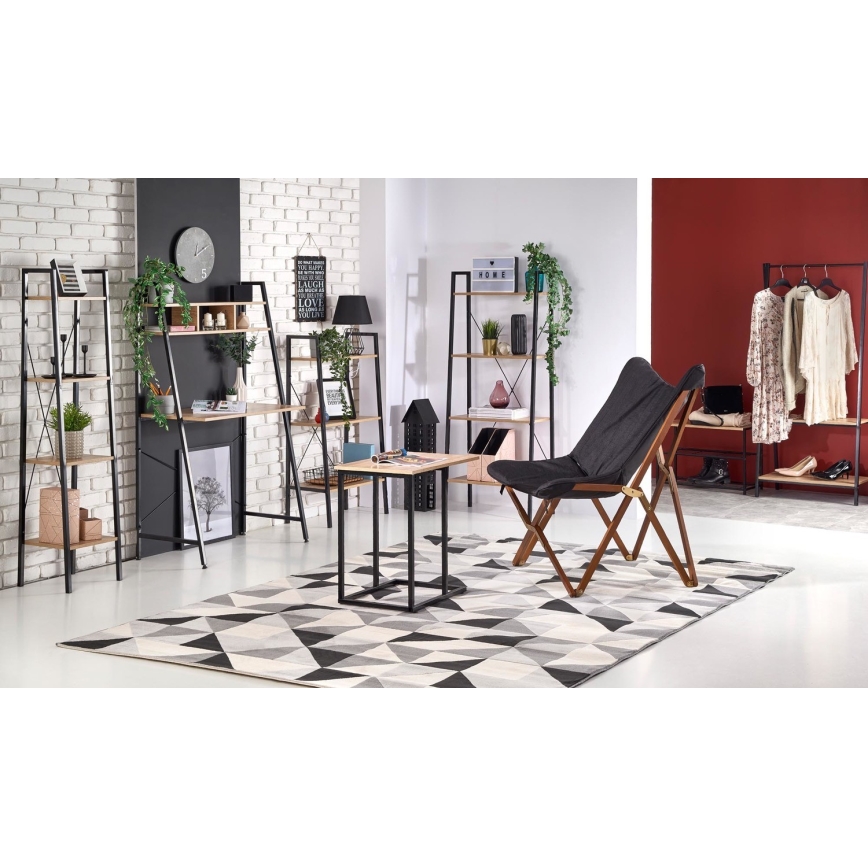 Regal za knjige NARVIK 148x60 cm crni/hrast sonoma