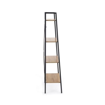 Regal za knjige NARVIK 148x60 cm crni/hrast sonoma