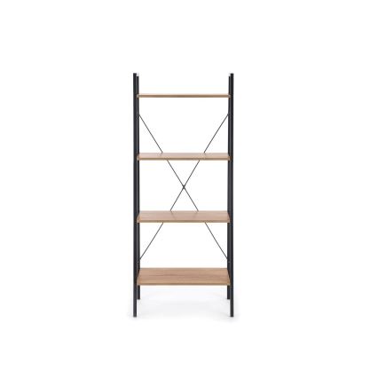 Regal za knjige NARVIK 148x60 cm crni/hrast sonoma