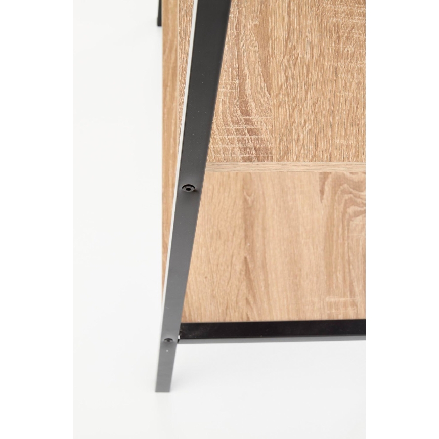 Regal za knjige NARVIK 148x60 cm crni/hrast sonoma