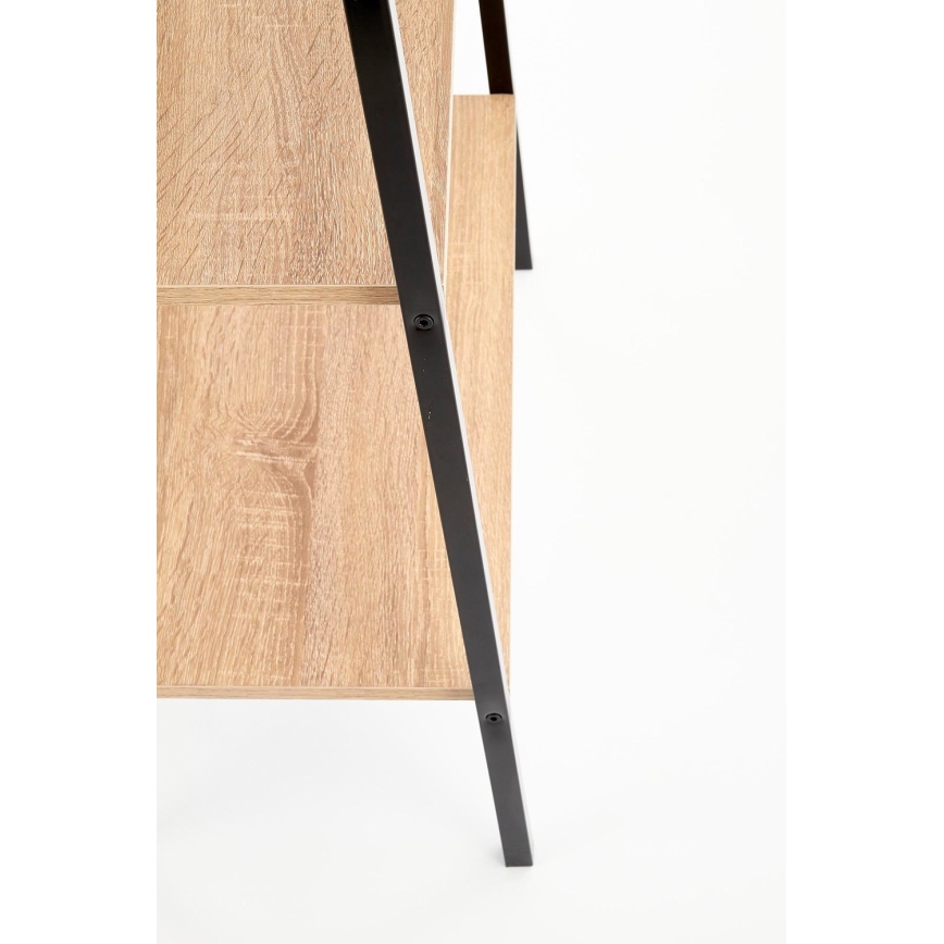 Regal za knjige NARVIK 148x60 cm crni/hrast sonoma