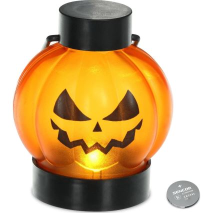 Komplet 6x LED dekoracija HALLOWEEN LED/1xCR2032/topla bela bundeva