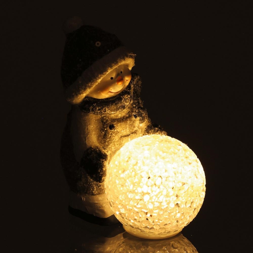 LED Božićna dekoracija LED/2xLR44/topla bela sneško sa kuglom