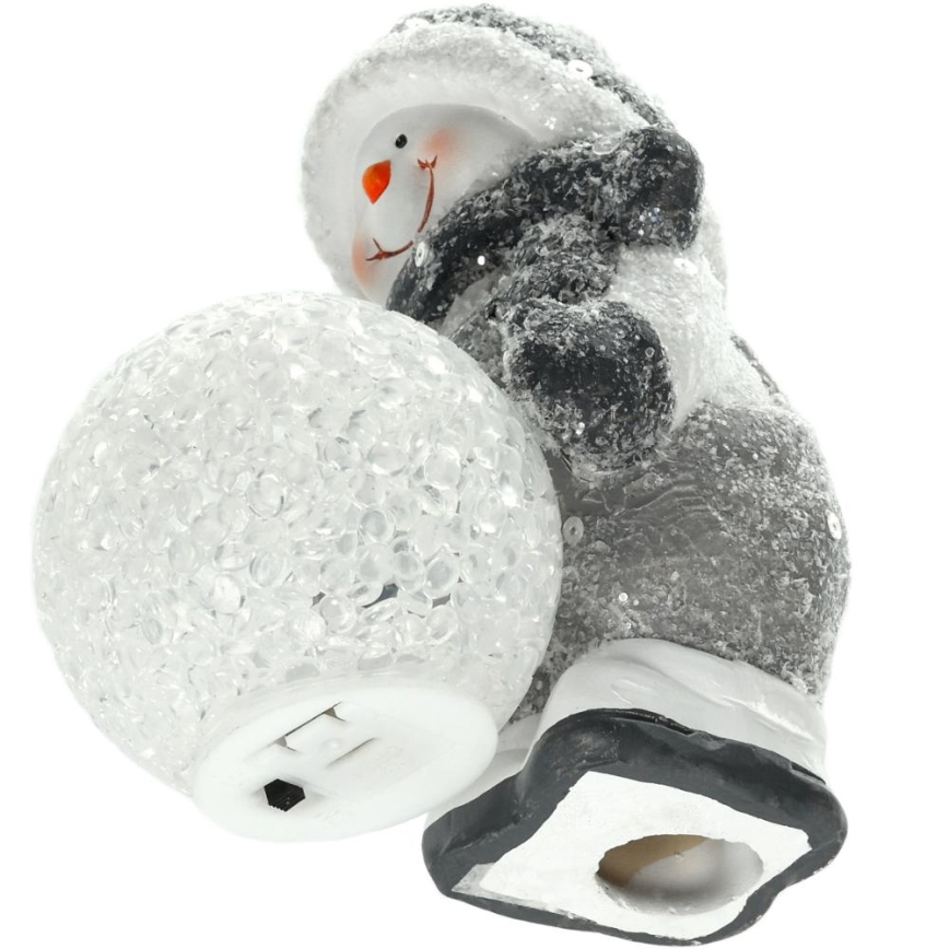 LED Božićna dekoracija LED/2xLR44/topla bela sneško sa kuglom