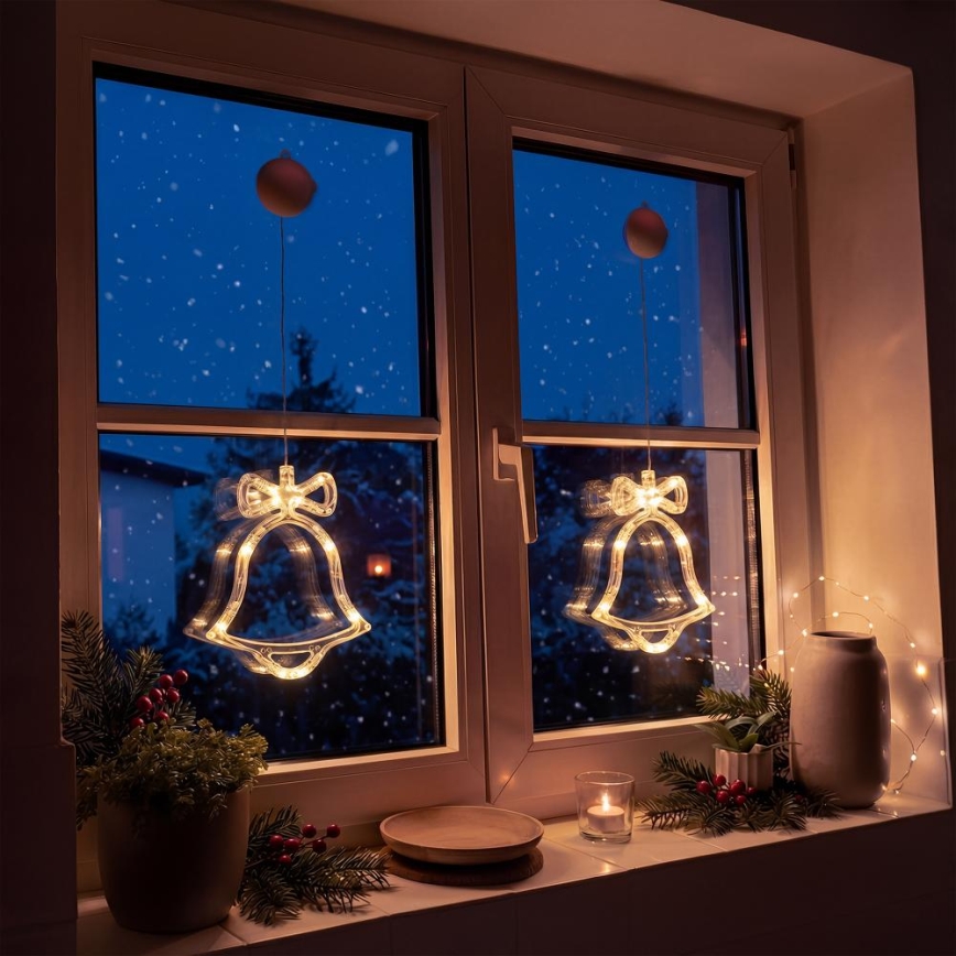 LED božićna dekoracija LED/3xAAA/toplo belo zvono