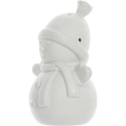 LED božićna porcelanska dekoracija LED/3xLR44 snegović