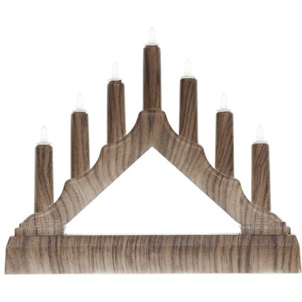 LED božićni svećnjak 7xLED/2xAA, toplo belo svetlo