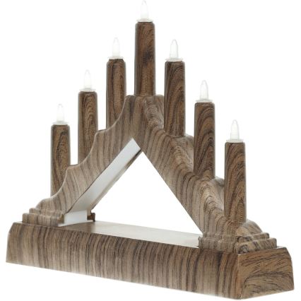 LED božićni svećnjak 7xLED/2xAA, toplo belo svetlo