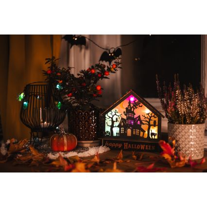 LED dekoracija HALLOWEEN LED/2xAA/višebojno ukleta kuća