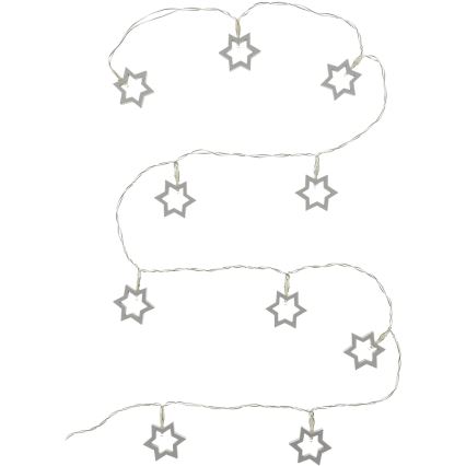 LED dekorativni lanac 10xLED/2xAA 1,8m topla bela