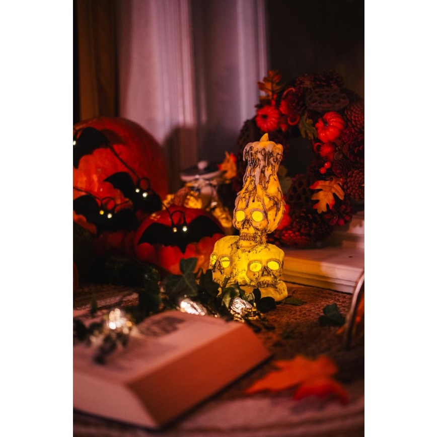 LED dekorativni niz HALLOWEEN 10xLED/2xAA/topla bela 1,3m slepi miševi