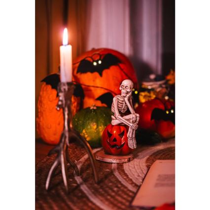 LED dekorativni niz HALLOWEEN 10xLED/2xAA/topla bela 1,3m slepi miševi