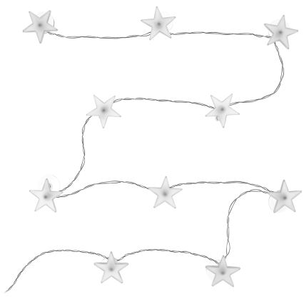 LED dekorativni lanac sa ventuzama 10xLED/2xAA 1,8m hladno-bela