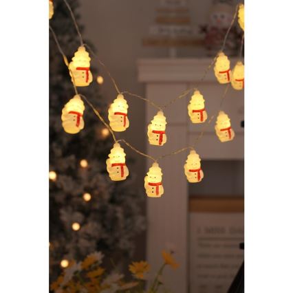 LED lanac 20xLED/3xAA/topla bela 3,3m sneškovi