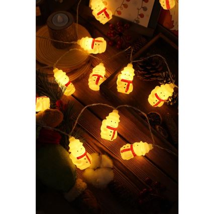 LED lanac 20xLED/3xAA/topla bela 3,3m sneškovi