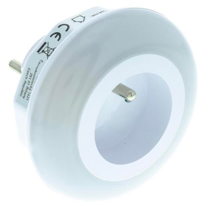 LED orijentaciono svetlo sa senzorom sumraka i utičnicom LED/0,6W/230V