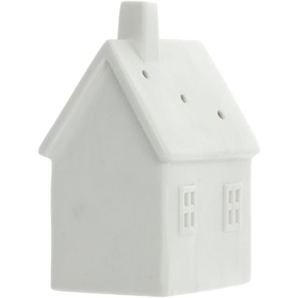 LED porcelanska dekoracija LED/3xLR44/topla bela kućica bela