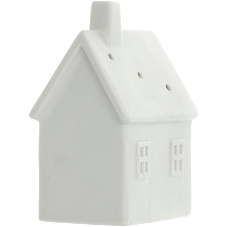 LED porcelanska dekoracija LED/3xLR44/topla bela kućica bela