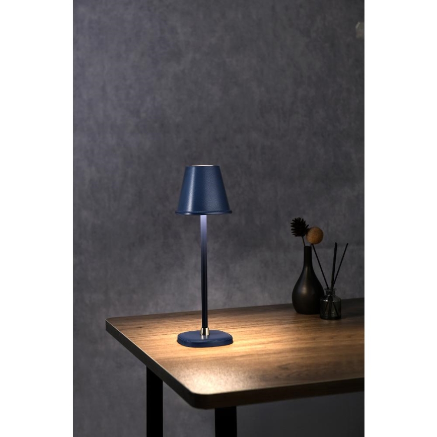 Punjiva prigušiva LED stona lampa, 3W, 1800 mAh — tamnoplava