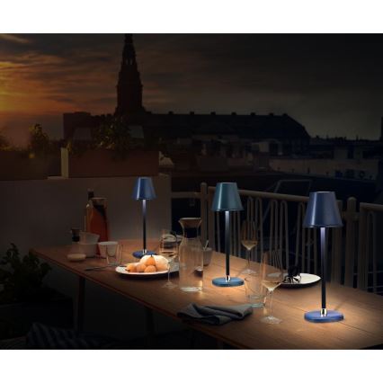 Punjiva prigušiva LED stona lampa, 3W, 1800 mAh — tamnoplava