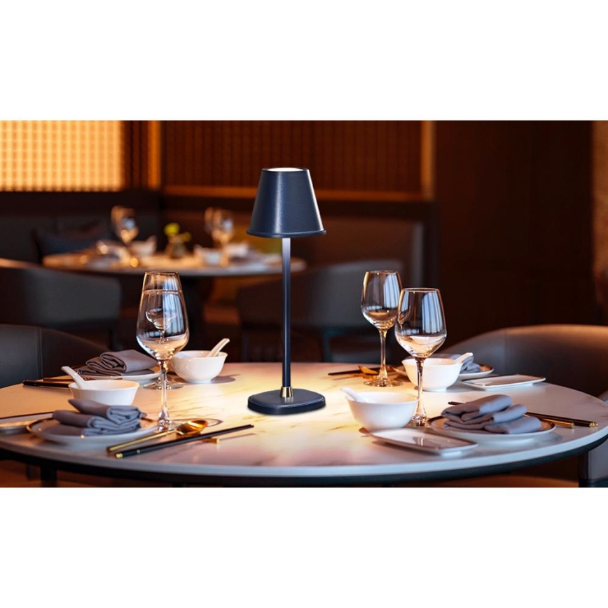 Punjiva prigušiva LED stona lampa, 3W, 1800 mAh — tamnoplava