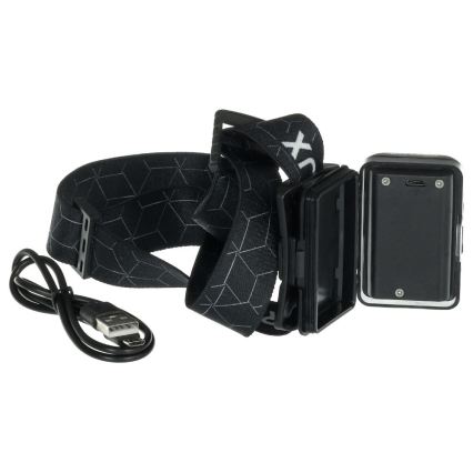 Punjiva LED čelovka LED/3W/1200 mAh IP67 crna