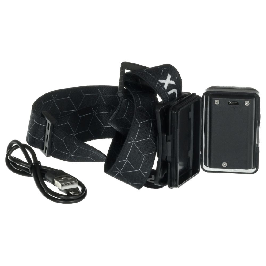 Punjiva LED čelovka LED/3W/1200 mAh IP67 crna