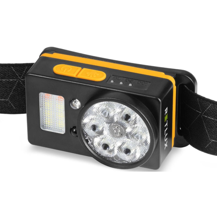 LED punjiva čelovka sa senzorom i funkcijom powerbanke LED/1200 mAh IP44 crna