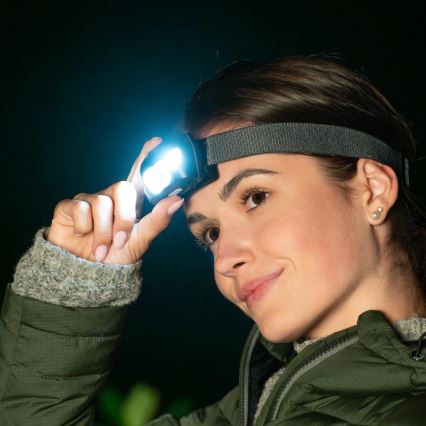 LED punjiva čelna lampa LED/3W/1200 mAh IP44 crna
