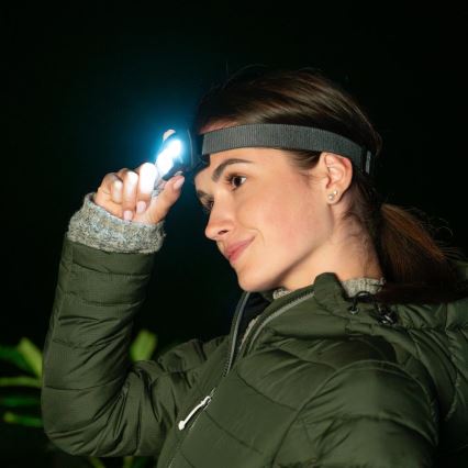LED punjiva čelna lampa LED/3W/1200 mAh IP44 crna