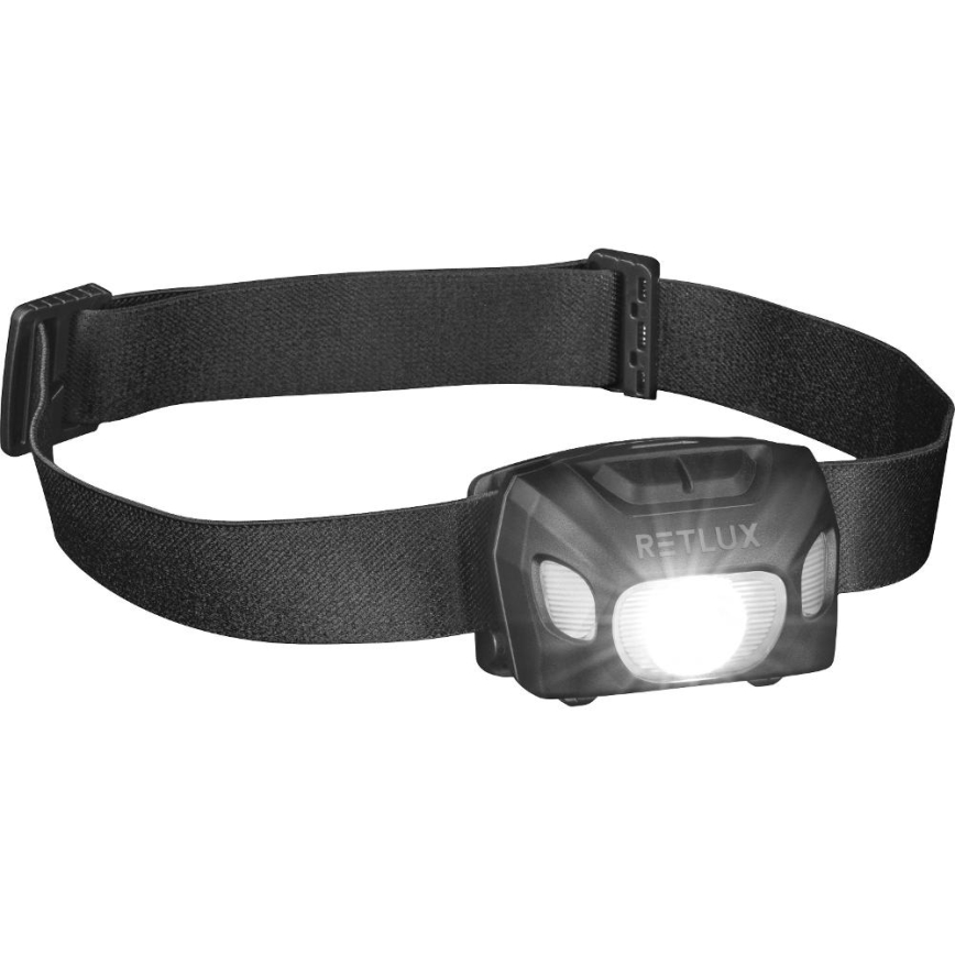 LED punjiva čelna lampa LED/3W/1200 mAh IP44 crna