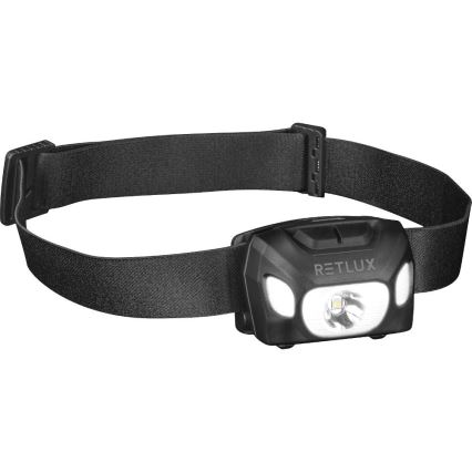 LED punjiva čelna lampa LED/3W/1200 mAh IP44 crna