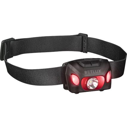 LED punjiva čelna lampa LED/3W/1200 mAh IP44 crna