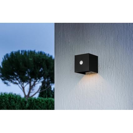 LED solarna zidna lampa sa senzorom LED/1W/3,7V 1200 mAh IP44 crna
