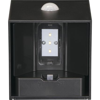 LED solarna zidna lampa sa senzorom LED/1W/3,7V 1200 mAh IP44 crna