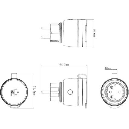 Pametna spoljna utičnica 3680W/230V/Tip F SCHUKO/16A Wi-Fi IP44
